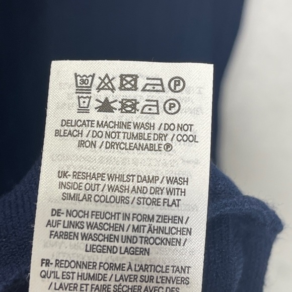 Boden Navy Blue Scoop Neck Rib Knit Midi Sweater Dress Preppy Office Fall - Picture 6 of 6